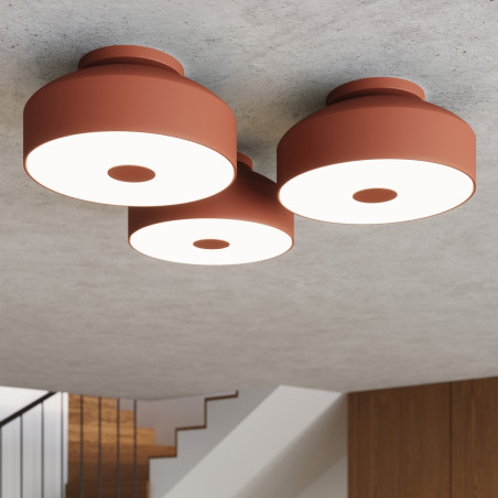 Plafon okrągły Sollux Omiq 30cm - Ochra Czerwona | Nowoczesny Design