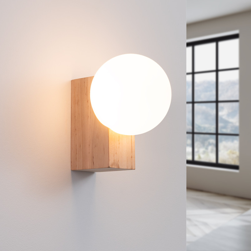 Kinkiet drewniany Bulbo Sollux | Naturalny design, 5 lat gwarancji