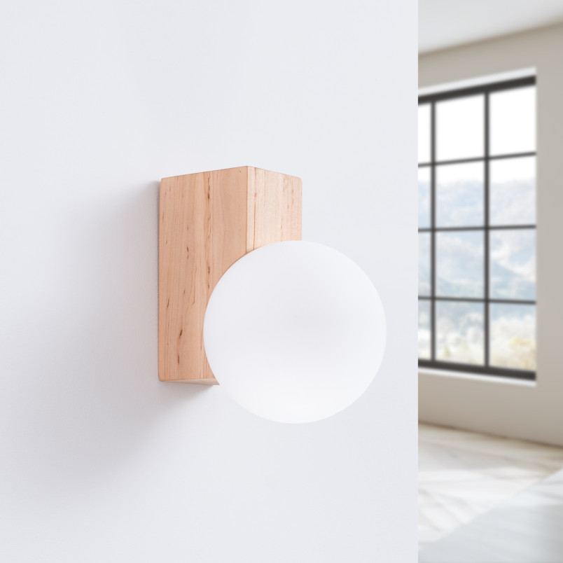 Kinkiet drewniany Bulbo Sollux | Naturalny design, 5 lat gwarancji