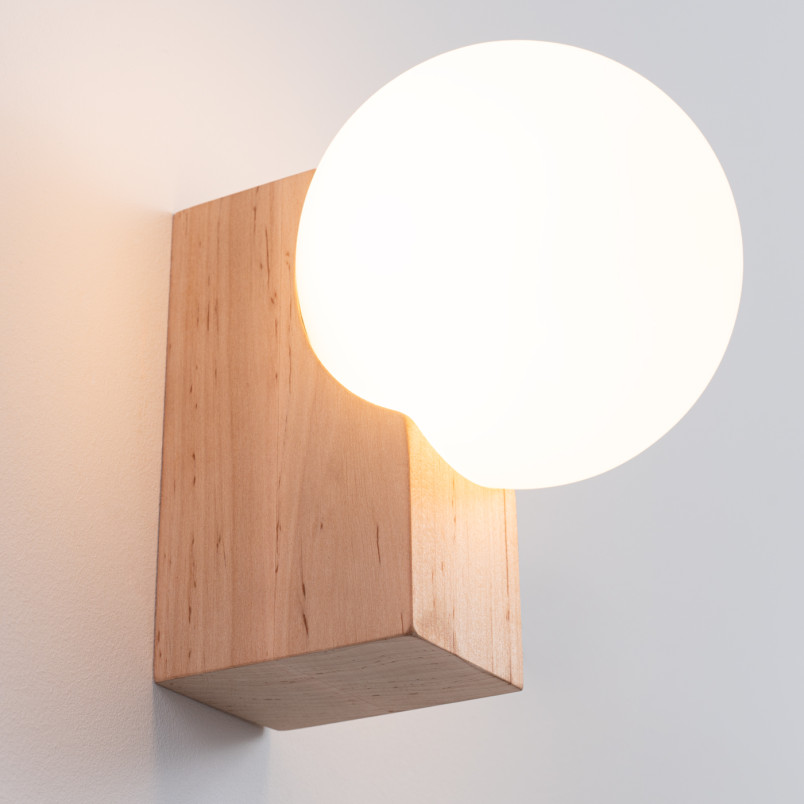 Kinkiet drewniany Bulbo Sollux | Naturalny design, 5 lat gwarancji