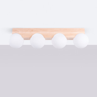 Plafon drewniany Bulbo Sollux | 63cm | Naturalne drewno