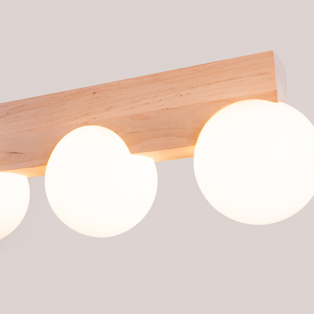 Plafon drewniany Bulbo Sollux | 63cm | Naturalne drewno