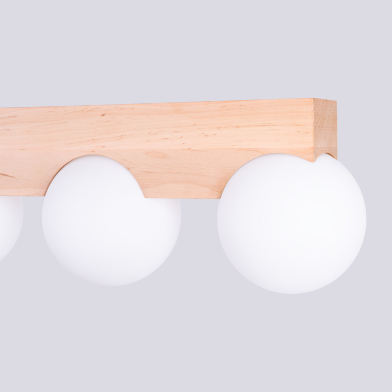 Plafon drewniany Bulbo Sollux | 63cm | Naturalne drewno