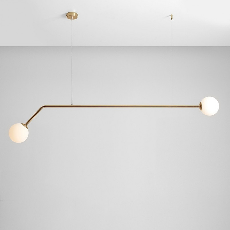 Lampa wisząca Pure Gold Aldex - 2 szkła, biało-złota | Sklep z lampami
