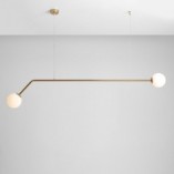 Lampa wisząca Pure Gold Aldex - 2 szkła, biało-złota | Sklep z lampami