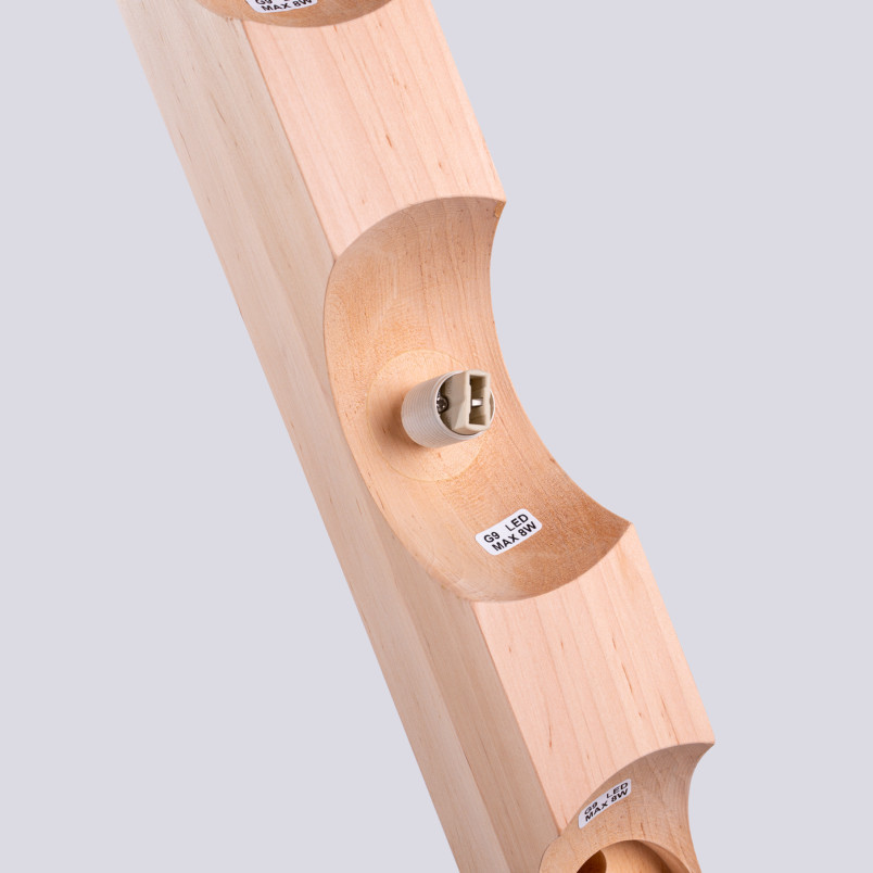 Plafon drewniany Bulbo Sollux | 63cm | Naturalne drewno