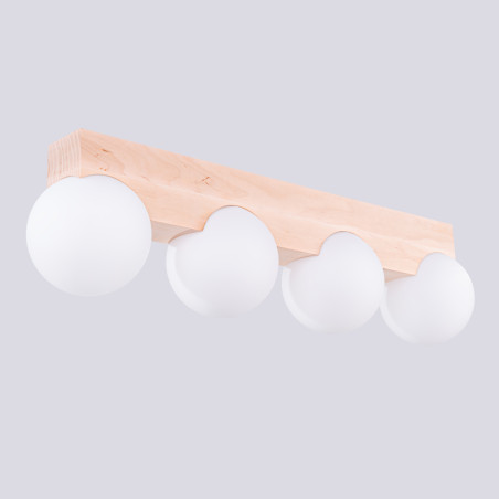 Plafon drewniany Bulbo Sollux | 63cm | Naturalne drewno
