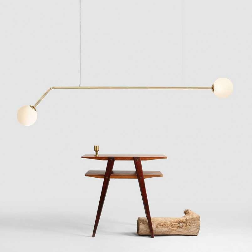 Lampa wisząca Pure Gold Aldex - 2 szkła, biało-złota | Sklep z lampami