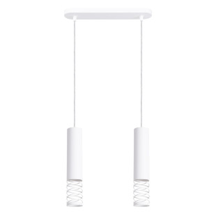 Lampa wisząca 2 punktowa Lami biała Sollux | Nowoczesny design