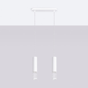 Lampa wisząca 2 punktowa Lami biała Sollux | Nowoczesny design