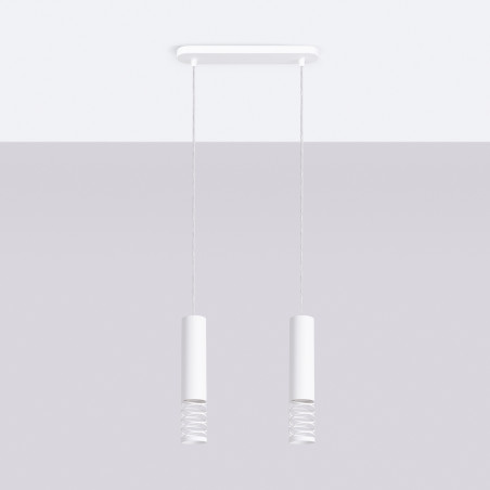 Lampa wisząca 2 punktowa Lami biała Sollux | Nowoczesny design