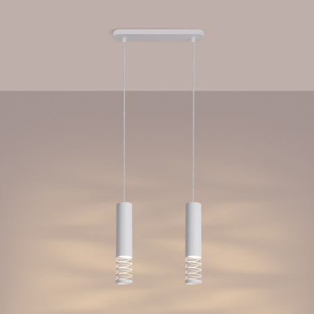 Lampa wisząca 2 punktowa Lami biała Sollux | Nowoczesny design