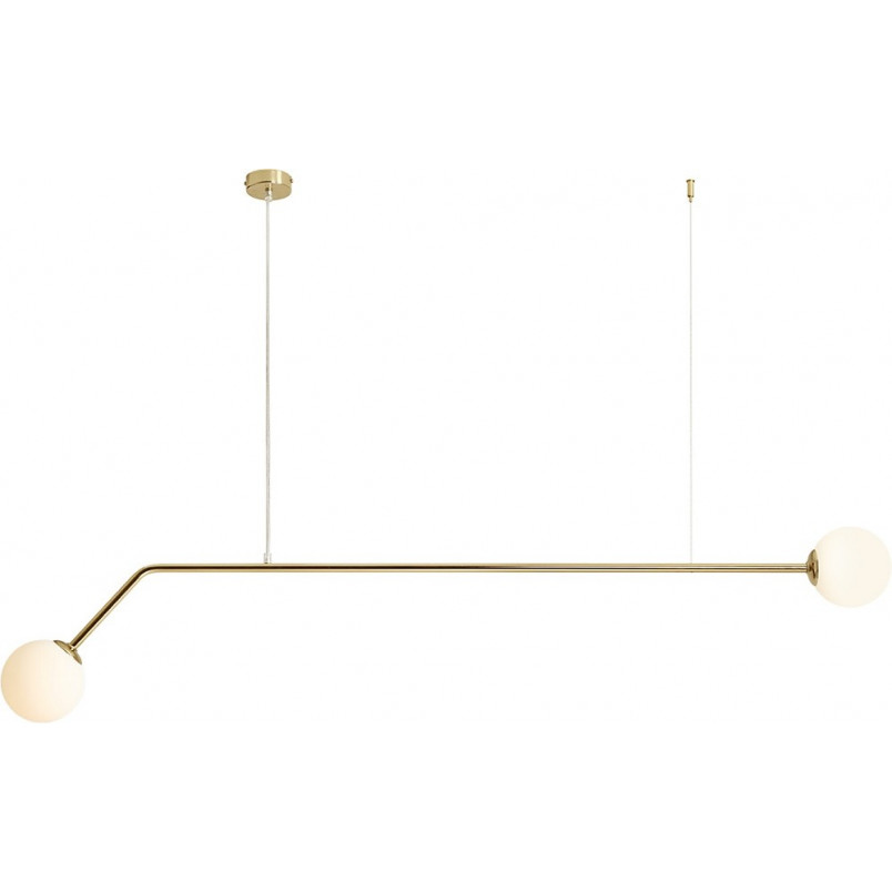 Lampa wisząca Pure Gold Aldex - 2 szkła, biało-złota | Sklep z lampami