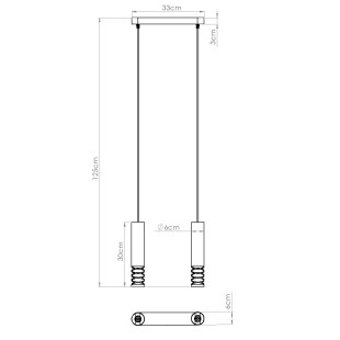 Lampa wisząca 2 punktowa Lami biała Sollux | Nowoczesny design