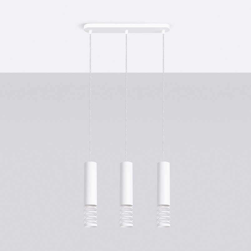 Lampa wisząca 3 punktowa Lami biała Sollux - Nowoczesny design