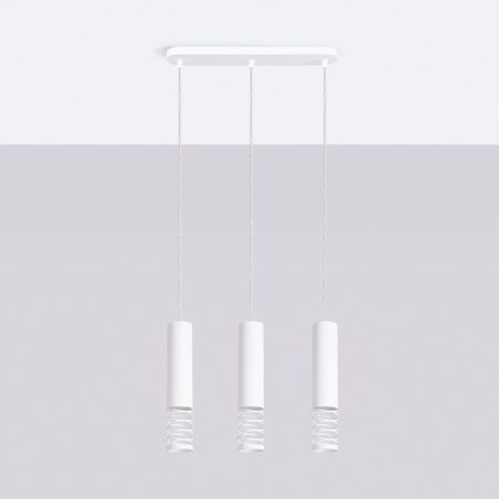 Lampa wisząca 3 punktowa Lami biała Sollux - Nowoczesny design
