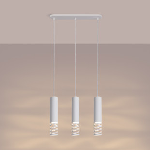 Lampa wisząca 3 punktowa Lami biała Sollux - Nowoczesny design