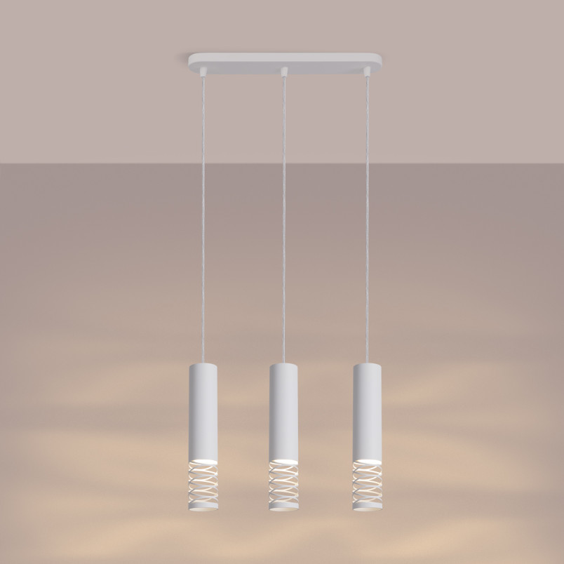 Lampa wisząca 3 punktowa Lami biała Sollux - Nowoczesny design