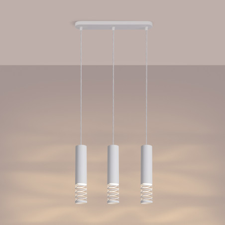 Lampa wisząca 3 punktowa Lami biała Sollux - Nowoczesny design