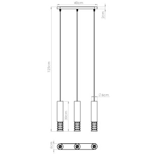 Lampa wisząca 3 punktowa Lami biała Sollux - Nowoczesny design