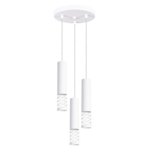 Lampa wisząca 3 punktowa Lami Round biała Sollux - Nowoczesny design