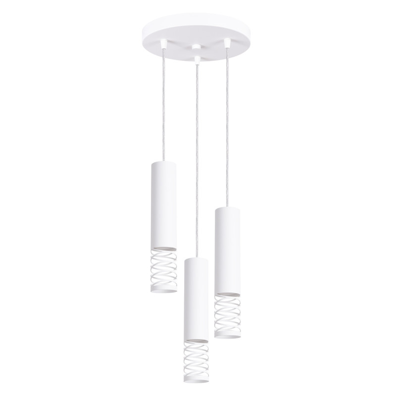 Lampa wisząca 3 punktowa Lami Round biała Sollux - Nowoczesny design