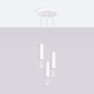 Lampa wisząca 3 punktowa Lami Round biała Sollux - Nowoczesny design