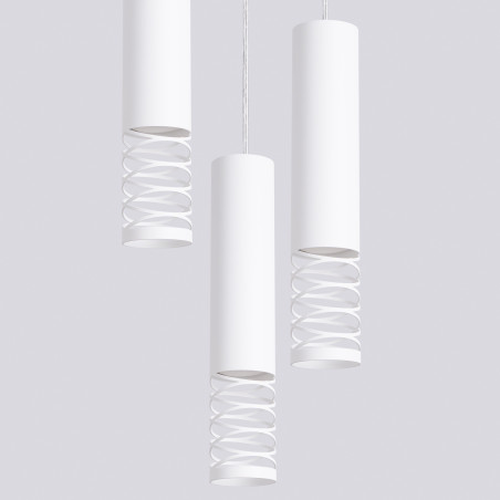 Lampa wisząca 3 punktowa Lami Round biała Sollux - Nowoczesny design