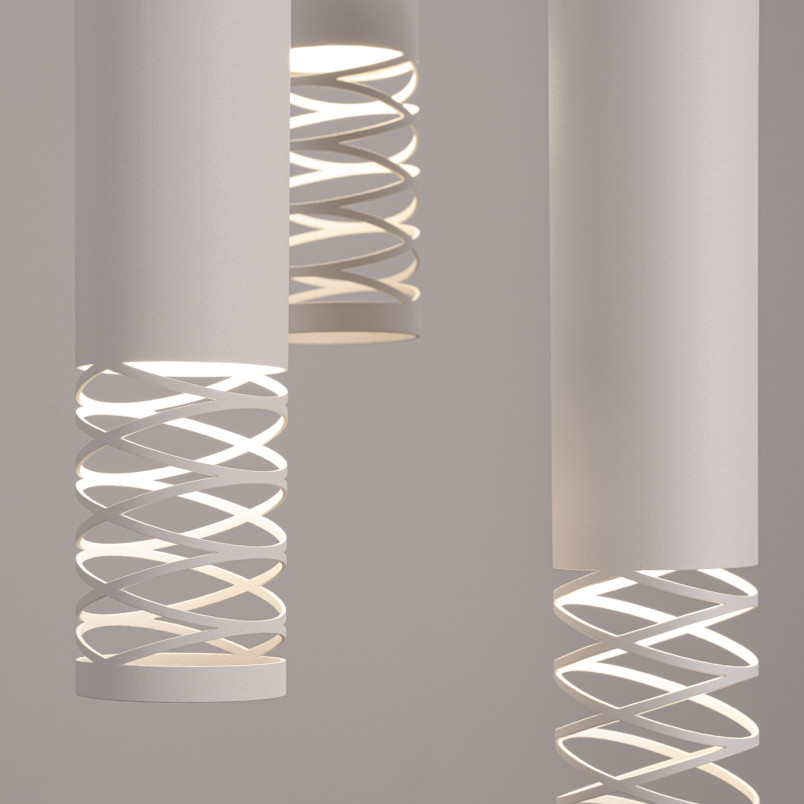 Lampa wisząca 3 punktowa Lami Round biała Sollux - Nowoczesny design