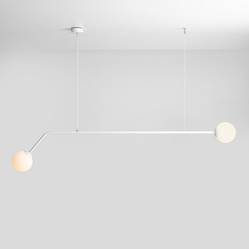 Lampa wisząca biała Aldex Pure White - 2 kule szklane | Sklep z lampami