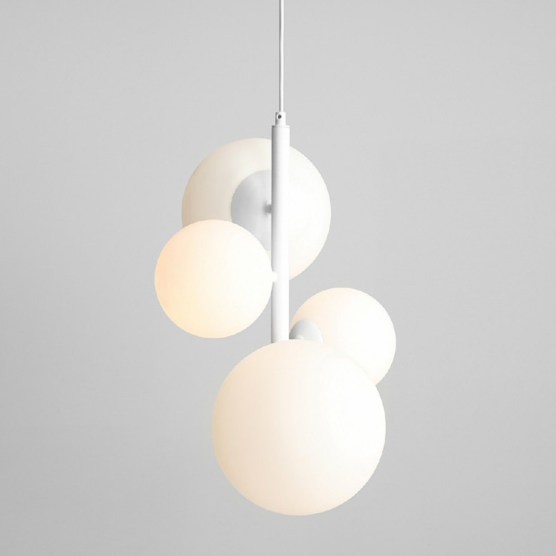 Lampa wisząca Bloom Aldex - 4 szklane kule, biała