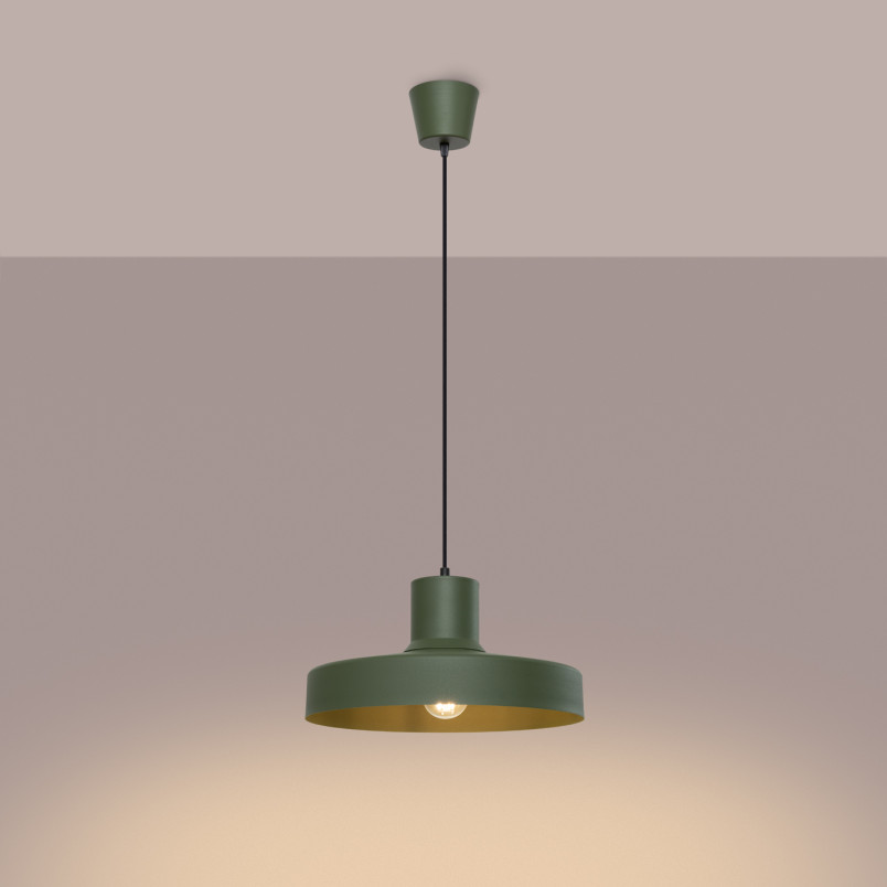 Lampa wisząca loft Bilo zielona | Sollux - Nowoczesny design