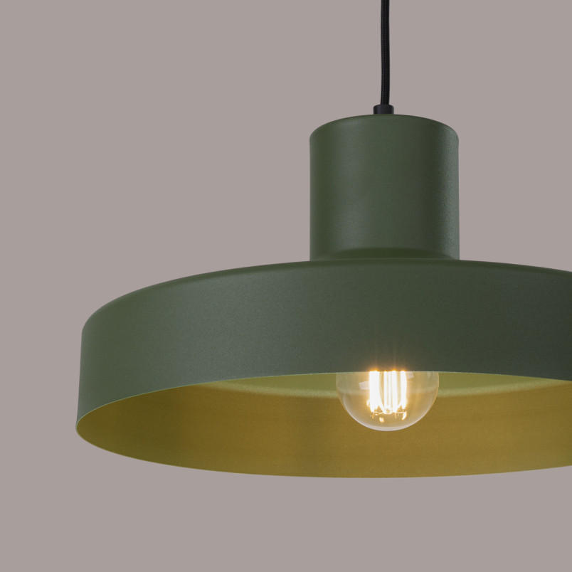 Lampa wisząca loft Bilo zielona | Sollux - Nowoczesny design