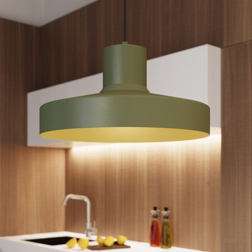Lampa wisząca loft Bilo zielona | Sollux - Nowoczesny design
