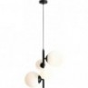 Designerska Lampa wisząca 4 szklane kule Bloom biało-czarna Aldex do salonu