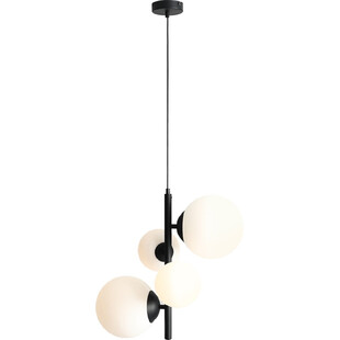 Lampa wisząca 4 szklane kule Bloom biało-czarna marki Aldex