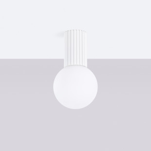 Plafon ryflowany Halo biały Sollux | Lampa sufitowa IP44