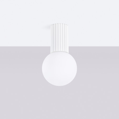 Plafon ryflowany Halo biały Sollux | Lampa sufitowa IP44