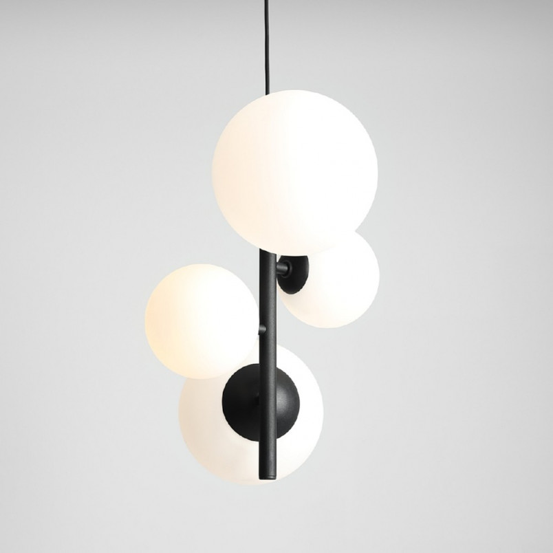 Lampa wisząca Bloom Aldex - 4 kule, biało-czarna | Sklep z lampami