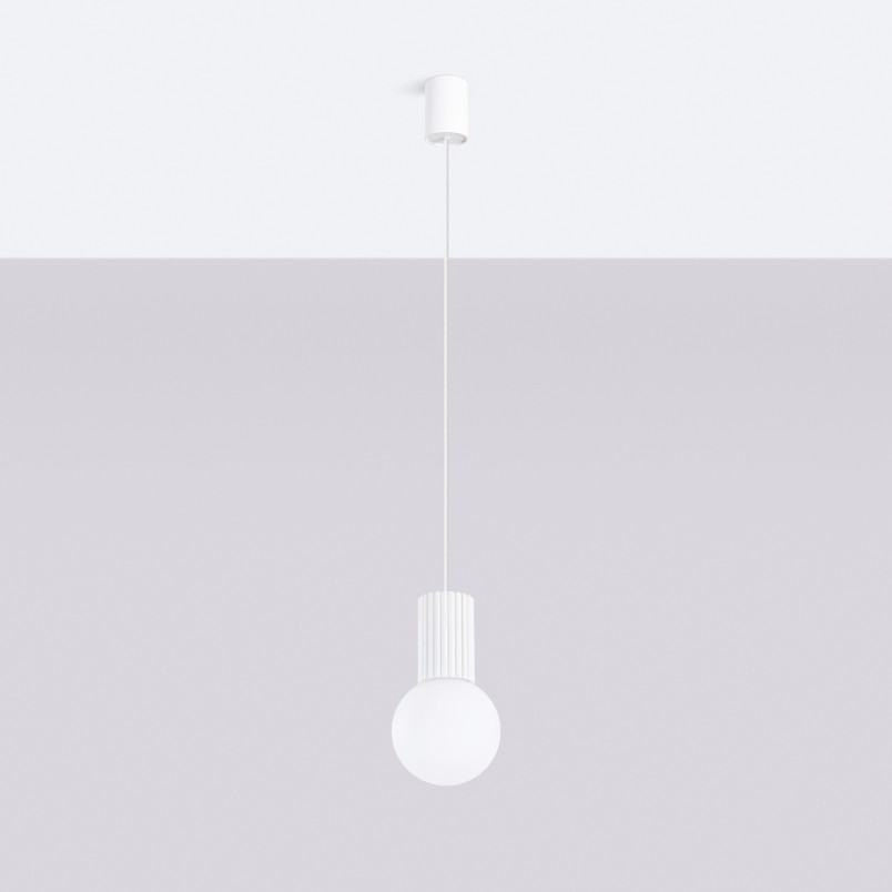 Lampa wisząca biała Sollux Halo – nowoczesny design | Oświetlenie