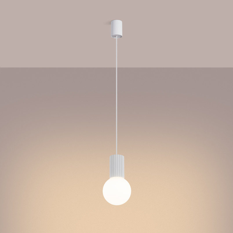 Lampa wisząca biała Sollux Halo – nowoczesny design | Oświetlenie