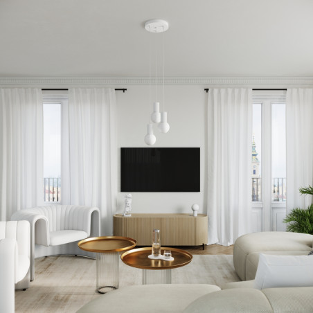 Lampa wisząca biała Sollux Halo – nowoczesny design | Oświetlenie