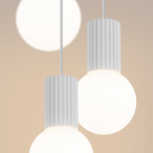 Lampa wisząca biała Sollux Halo | 3 punkty, szklane kule