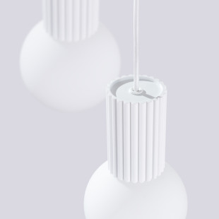 Lampa wisząca biała Sollux Halo | 3 punkty, szklane kule