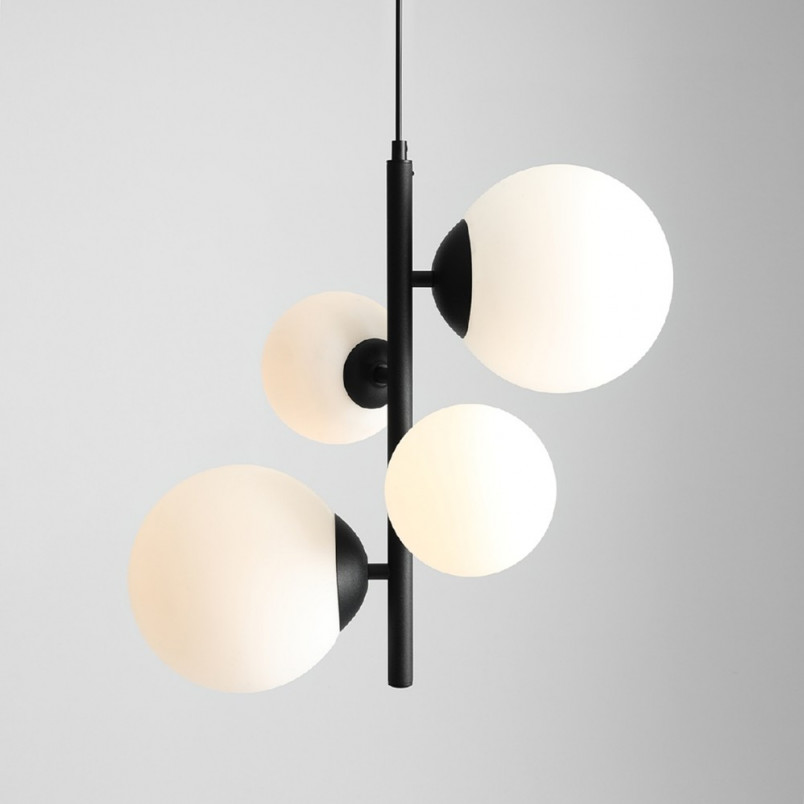 Lampa wisząca Bloom Aldex - 4 kule, biało-czarna | Sklep z lampami