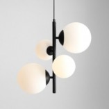 Lampa wisząca Bloom Aldex - 4 kule, biało-czarna | Sklep z lampami