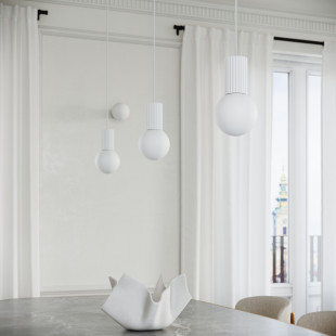 Lampa wisząca biała Sollux Halo | 3 punkty, szklane kule