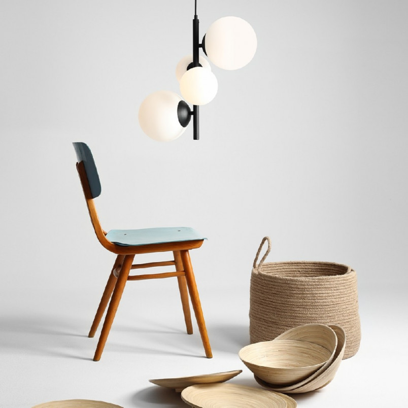 Lampa wisząca Bloom Aldex - 4 kule, biało-czarna | Sklep z lampami