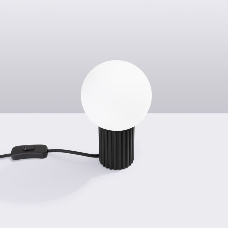 Lampa stołowa ryflowana Halo Sollux | Biały/Czarny | Kup online