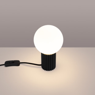 Lampa stołowa ryflowana Halo Sollux | Biały/Czarny | Kup online